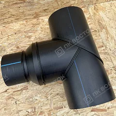 Тройник сварной ПНД ПЭ100 переходной 800х315 мм SDR 21